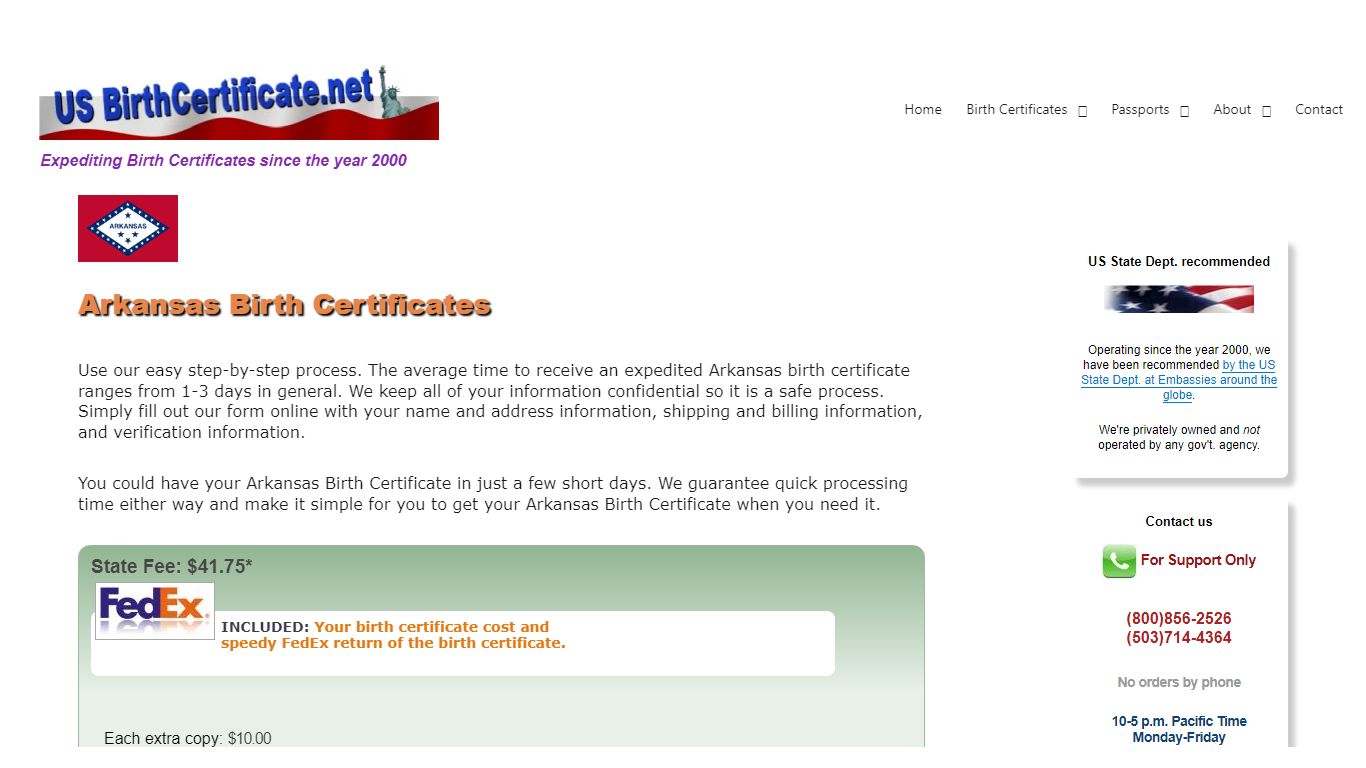 Get an Arkansas Birth Certificate fast! Order online today.